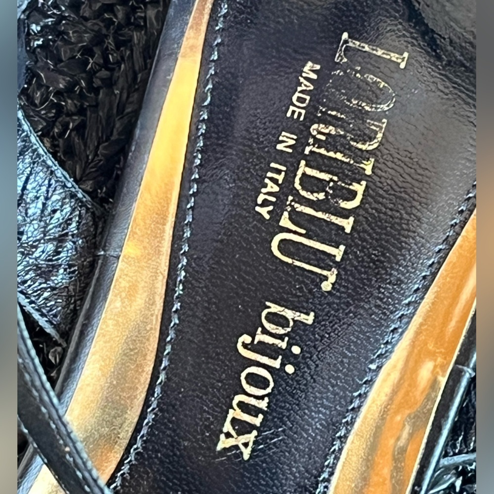 Loriblu Bijoux black thong sandals with gold chain - Picture 2 of 10